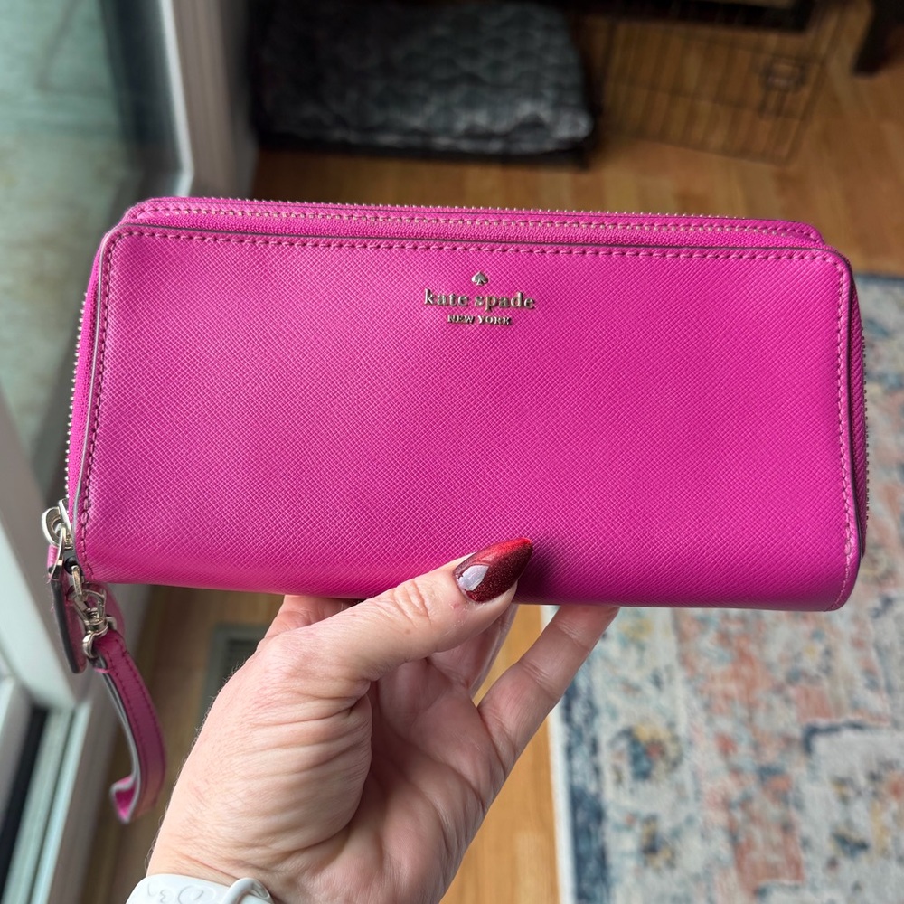 kate spade Hot Pink Large Zip-Around Wallet